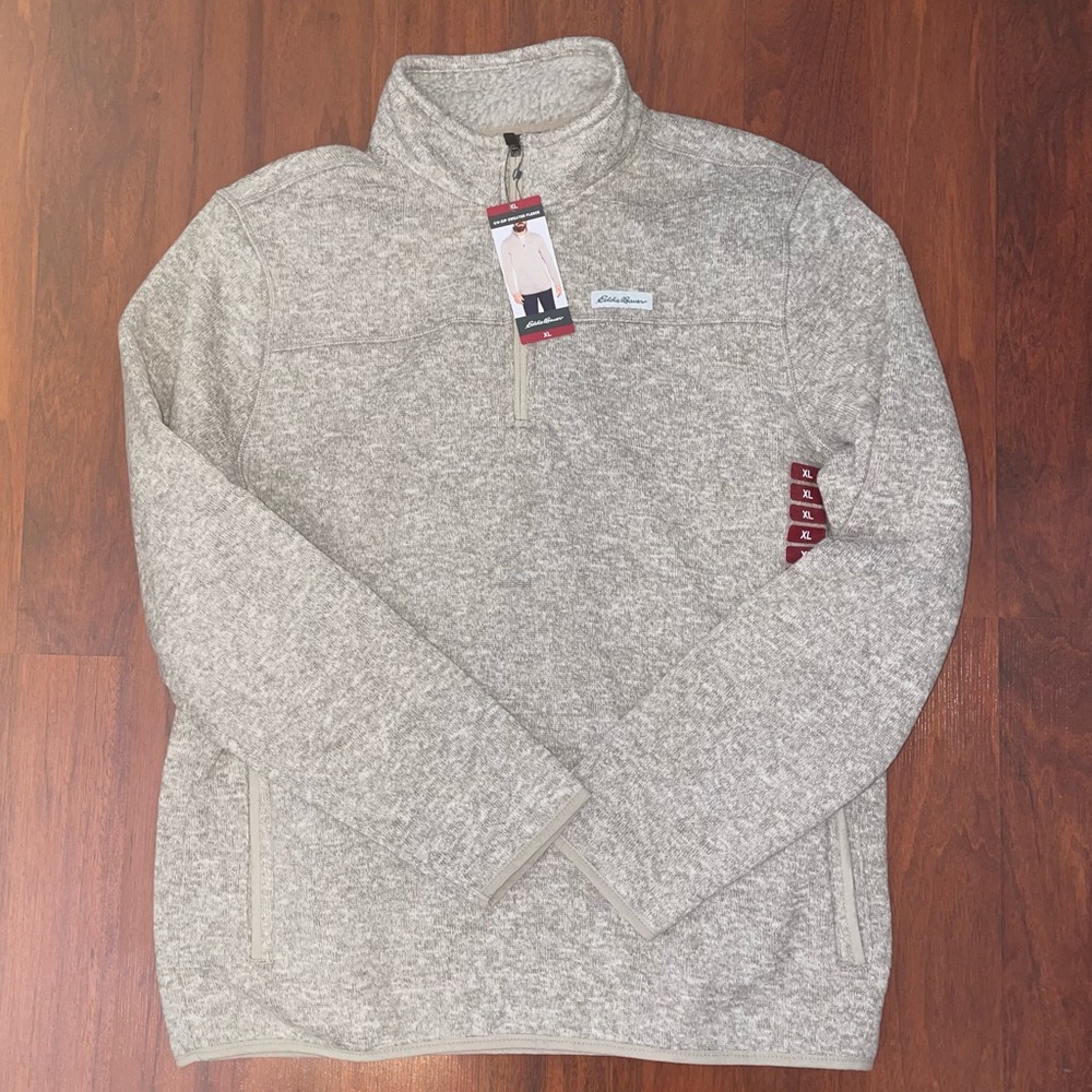 Eddie Bauer Men’s 1/4 Zip Sweater Fleece - Handwarmer Pockets